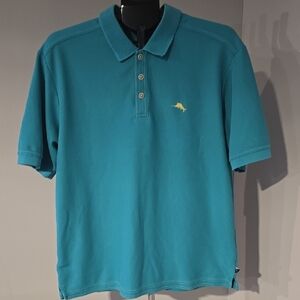 Tommy Bahamma Polo Shirt Men's  Blue Suprima Pique Short Sleve Size L